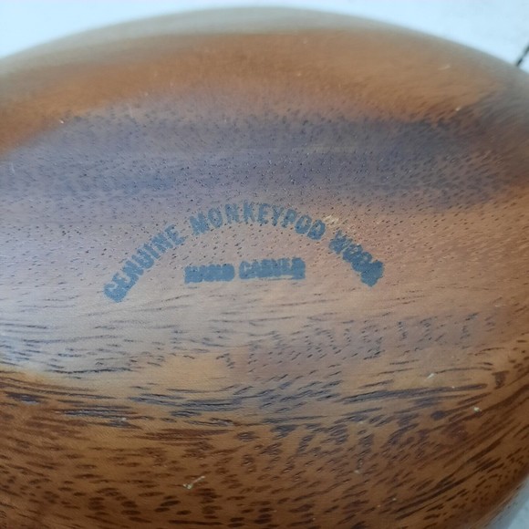 Vintage Genuine Monkeypod Wood Seed Pod Shaped Dish Lot of 3 Wooden Monkey Pod - Picture 9 of 12